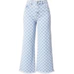 Pastellblaue Bio Wide Leg Jeans & Relaxed Fit Jeans mit Reißverschluss aus Denim für Damen Größe M 