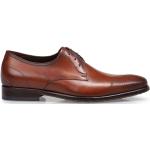 Braune Business Derby Schuhe mit Schnürsenkel aus Kalbsleder für Herren 