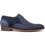 Dunkelblaue Business Derby Schuhe mit Schnürsenkel aus Nubukleder für Herren Größe 43,5 