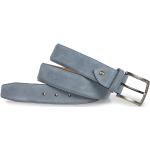 Hellblaue Elegante Ledergürtel mit Schnalle aus Veloursleder für Herren Länge 105 