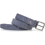 Hellblaue Elegante Ledergürtel mit Schnalle aus Veloursleder für Herren Länge 115 