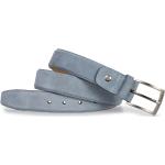 Hellblaue Elegante Ledergürtel mit Schnalle aus Veloursleder für Herren Länge 95 