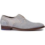 Hellgraue Business Floris van Bommel Derby Schuhe mit Schnürsenkel aus Veloursleder für Herren Größe 44,5 