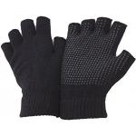 Floso® Halbfinger Handschuhe Magic Gloves mit griffigen Handflächen (Einheitsgröße) (Schwarz)