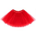 Reduzierte Rote Mini Asymmetrische Röcke aus Tüll für Damen Größe M für Partys 