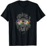 Schwarze Hippie Kinder T-Shirts mit Löwen-Motiv 