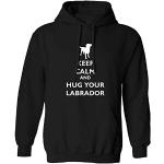 Flox Creative Erwachsene Unisex Hoodie Keep Calm Hug Labrador Gr. M, Schwarz
