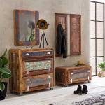 Bunte Shabby Chic Möbel Exclusive Garderoben Sets & Kompaktgarderoben lackiert aus Massivholz Breite 150-200cm, Höhe 150-200cm, Tiefe 0-50cm 5-teilig 