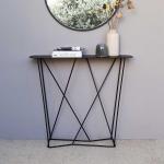 Schwarze Moderne Violata Furniture Rechteckige Design Tische Pulverbeschichtete aus Metall Breite 100-150cm, Höhe 50-100cm, Tiefe 0-50cm 