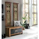 Braune Vintage Möbel Exclusive Garderoben Sets & Kompaktgarderoben lackiert aus Massivholz Breite 50-100cm, Höhe 150-200cm, Tiefe 0-50cm 3-teilig 