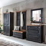 Schwarze Kolonialstil Möbel Exclusive Garderoben Sets & Kompaktgarderoben lackiert aus Massivholz Breite 250-300cm, Höhe 150-200cm, Tiefe 0-50cm 6-teilig 