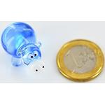 Flusspferd Mini Blau - Miniatur Figur aus Glas blaues Nilpferd Hellblau - Hippo Glasfigur Setzkasten Vitrine Deko