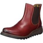 FLY London Damen Salv Chelsea Boots, Rot Red 004,