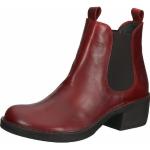 Reduzierte Rote Casual Fly London Runde Blockabsatz Ankle Boots & Klassische Stiefeletten in Normalweite aus Leder für Damen Größe 37 