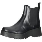 Reduzierte Schwarze Casual Fly London Runde Blockabsatz Ankle Boots & Klassische Stiefeletten in Normalweite aus Leder für Damen 