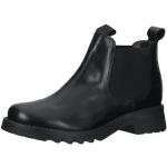 Reduzierte Schwarze Casual Fly London Runde Blockabsatz Ankle Boots & Klassische Stiefeletten in Normalweite aus Leder für Damen Größe 41 