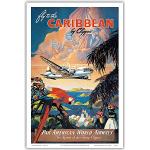 Fly to the Caribbean by Clipper – Pan American World Airways – Vintage Airline Travel Poster von Mark Von Arenburg c.1940s – Master Art Print (ungerahmt) 30,5 x 45,7 cm
