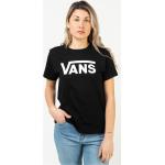 Schwarze Vans Flying V V-Ausschnitt T-Shirts aus Baumwolle für Damen Größe XS 