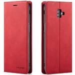 Rote Samsung Galaxy J6+ Cases Art: Flip Cases mit Bildern aus Glattleder mit Ständer 