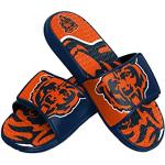 Foco Chicago Bears NFL Colorblock Big Logo Gel Slide Blue Orange Badelatschen Hausschuhe - M