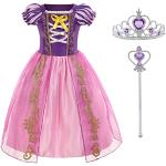 Reduzierte Violette Rapunzel – Neu verföhnt Rapunzel Prinzessin-Kostüme mit Glitzer aus Satin für Kinder 