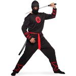 Schwarze Folat Ninja-Kostüme aus Polyester für Herren Größe XXL 