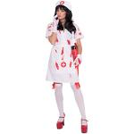 Weiße Folat Zombiekrankenschwester-Kostüme aus Polyester für Damen Größe M 
