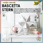 Silberne Folia Bascetta Sterne mit Weihnachts-Motiv 