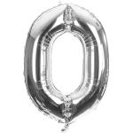 Silberne Zahl 0 Buttinette Folienballons Silvester 