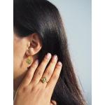 Silberne FOLKDAYS Nachhaltige Goldringe Gehämmerte aus Gold mit Onyx handgemacht für Damen 