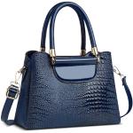 Blaue Animal-Print Elegante Kleine Handtaschen mit Reißverschluss aus Leder für Damen 
