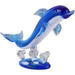 Blaue Maritime Tierfiguren mit Delfinmotiv aus Kristall 1-teilig 