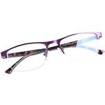 Lila Rechteckige Halbrand Brillen aus Polycarbonat Blaulichtschutz für Damen 