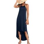 Marineblaue Romantische Maxi Neckholderkleider für Damen Größe M für den für den Sommer 