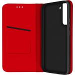 Rote Forcell Samsung Galaxy S22+ Hüllen Art: Flip Cases aus Leder mit Band 