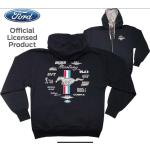Schwarze Ford Mustang Zip Hoodies & Sweatjacken für Herren 
