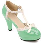 Grüne High Heels & Stiletto-Pumps mit Schnalle in Normalweite aus Leder für Damen Größe 47 