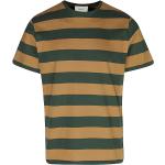 Dunkelgrüne Gestreifte Kurzärmelige Forét Bio Nachhaltige T-Shirts für Herren Größe XL 