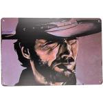 Forever_USA Blechschild | Clint Eastwood Hollywood Schauspieler Portrait 20,3 x 30,5 cm | Kunstplakat für Dekoration zu Hause, Bar, Zimmer, Garage, Man Cave, Western-Film-Stil