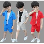 Rote Kinderanzüge aus Polyester Handwäsche für Jungen für den für den Sommer 