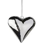 Formano Deko Herz gefertigt aus Edelstahl zum Aufhängen, Höhe ca. 18 cm, Silber-glänzend