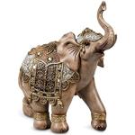 Goldene Moderne Formano Elefanten Figuren aus Kunststein 