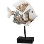 formano Dekofigur Fisch auf Stab 27 cm Silber Skulptur Fish maritim