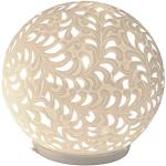 Formano Porzellan-Lampe Kugel Harmonie Romantik Tischleuchte Nachttischlampe Nachttischleuchte Stimmungslampe Weiss 24cm