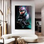 Formel-Auto-Weltmeister Lewis Hamilton Stern-Poster, modernes Wohnzimmer, Schlafzimmer, Heimdekoration, Leinwandkunst, Leinwandbilder