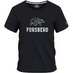 FORSBERG Rönsson T-Shirt mit stylischem Bär Brustlogo Rundhals für Herren für Freizeit und Arbeit, Farbe:schwarz/Weiss, Größe:XL