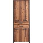 Reduzierte Dunkelgraue Vintage Forte Nachhaltige Büroschränke & Home Office Schränke aus Holz mit Schublade Breite 50-100cm, Höhe 200-250cm, Tiefe 0-50cm 