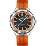 Orange Chronometer Herrenarmbanduhren aus Edelstahl 