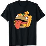 Schwarze Fortnite T-Shirts mit Burger-Motiv für Herren Größe S 