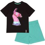 Cyanblaue Fortnite Kinderschlafanzüge & Kinderpyjamas für Jungen Größe 134 